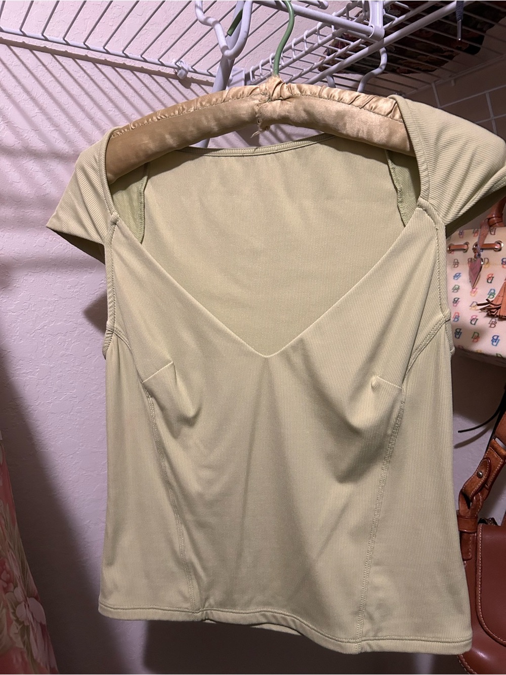 Free People Light Green V-Neck Tank Top